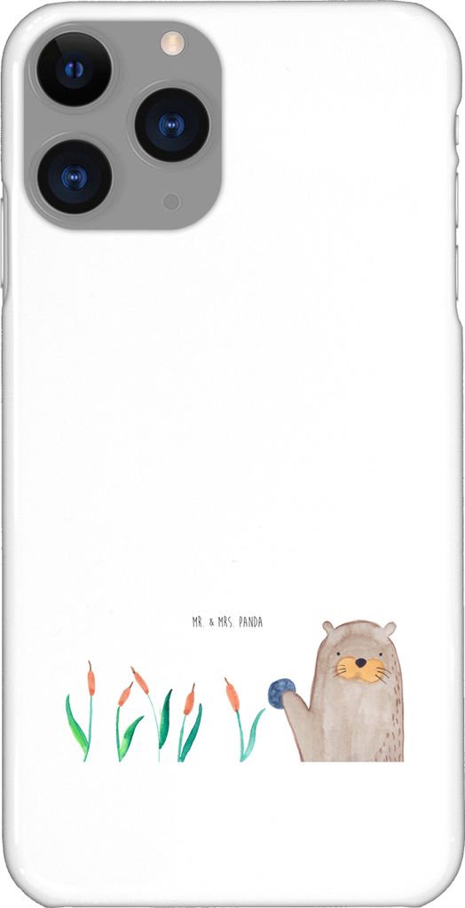 Mr. & Mrs. Panda Iphone 11 Pro Handyhülle Otter Stein - Weiß - Geschenk, Premium Kunststoff, Grüßen, Pflanzen, Seeotter, Handy Case, Neugierig,...