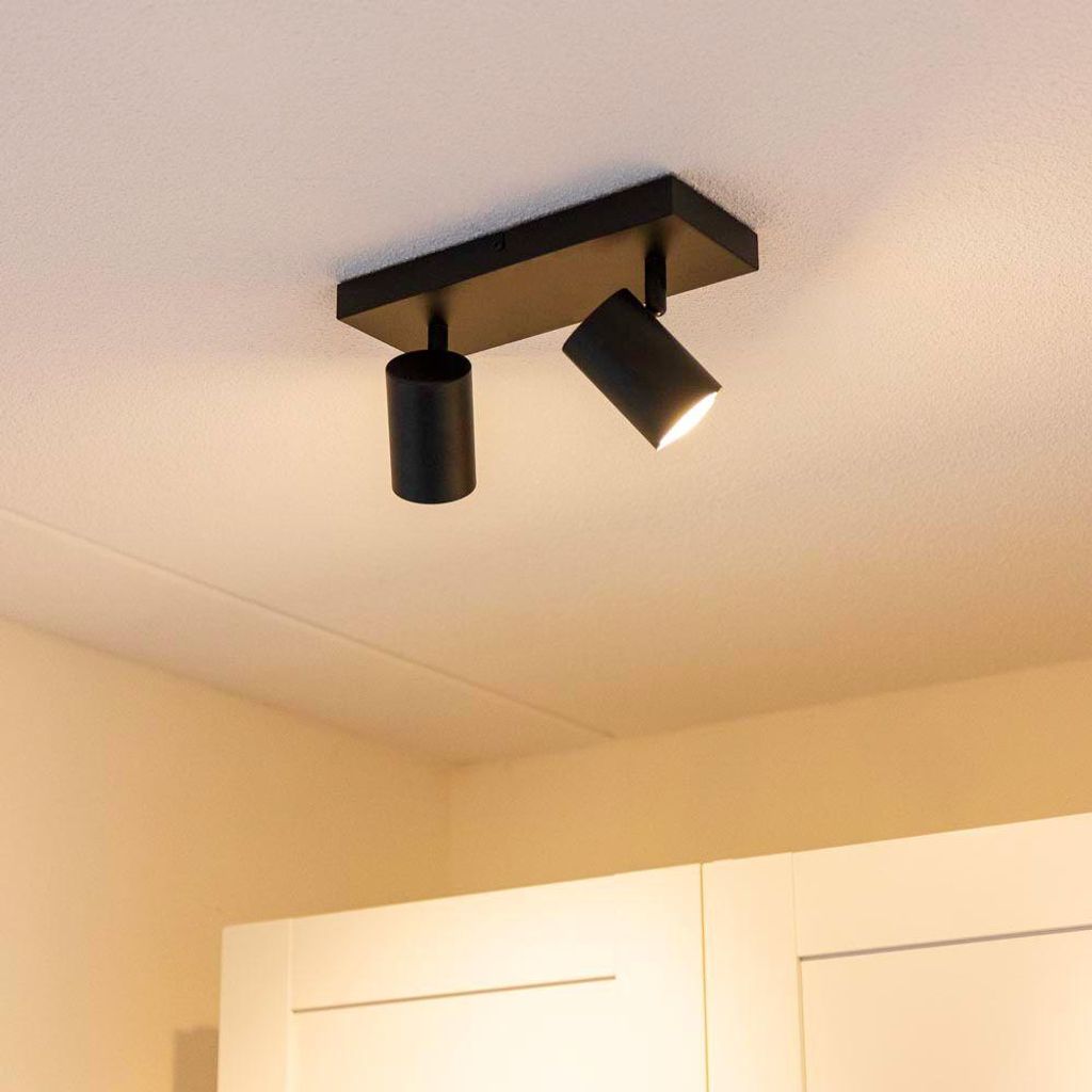 hoftronic LED-Deckenleuchte 2 Spots GU10 35W Schwarz IP20 Produktbild 