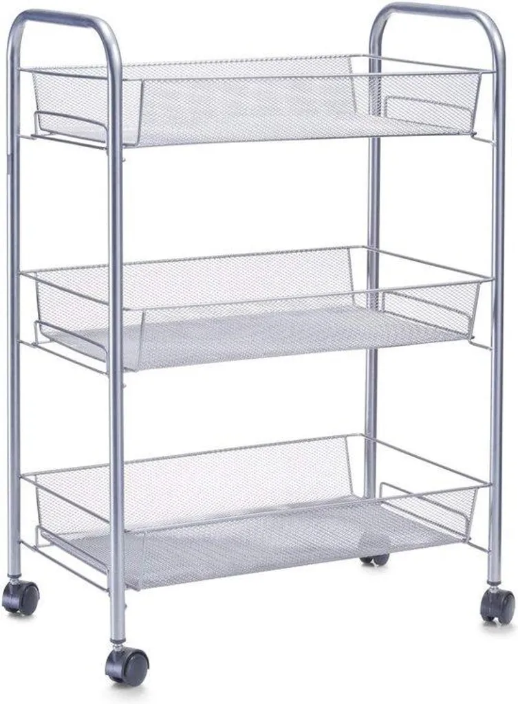 Chariot de cuisine à roulettes robuste en acier noir, modèle Pro V2