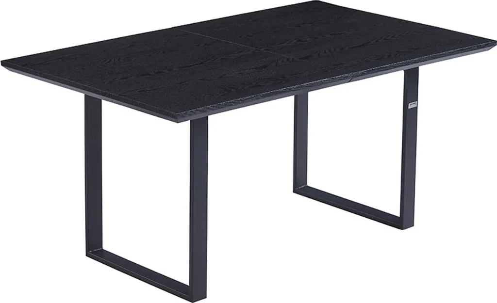 Table à manger 160x100 cm Dark Oak et Métal Noir extensible AVENCIA