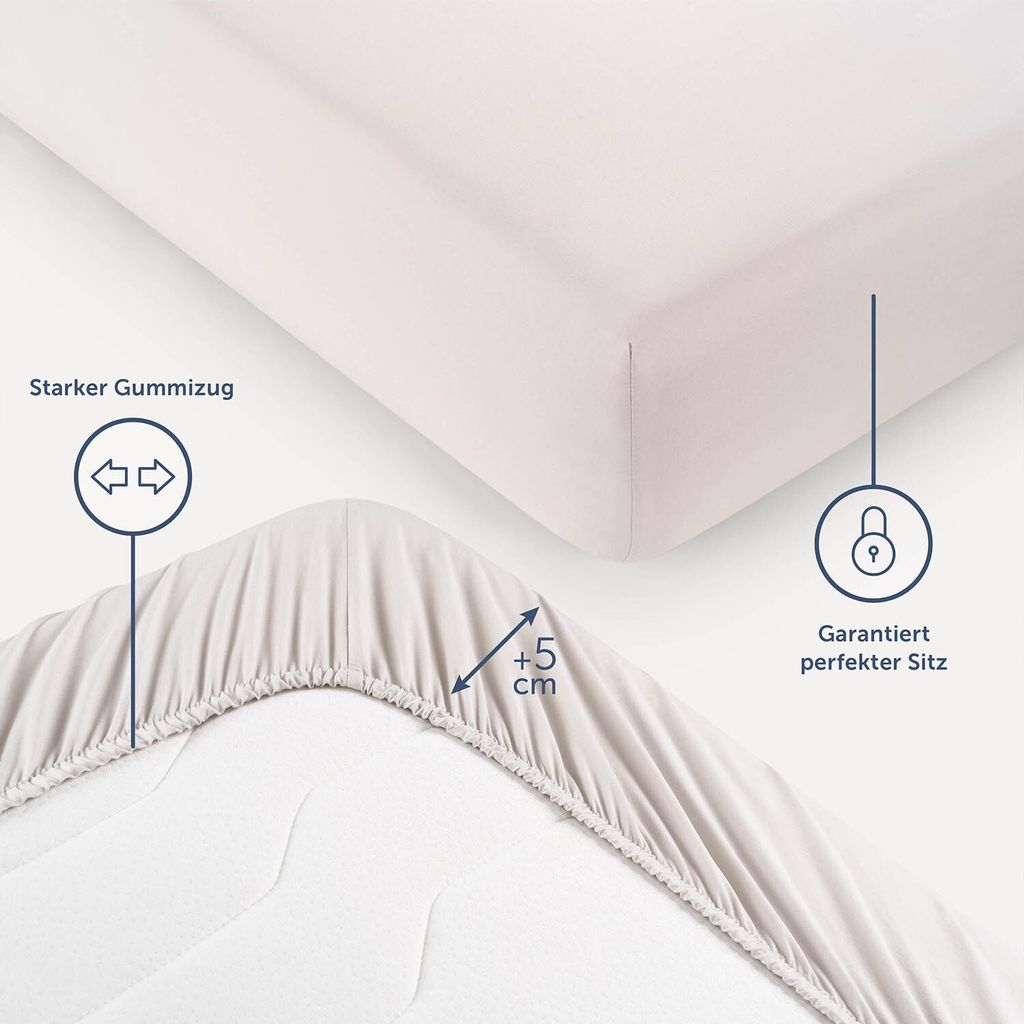 Blumtal Basics Mikrofaser Spannbettlaken 180x200cm - Produktbild 3