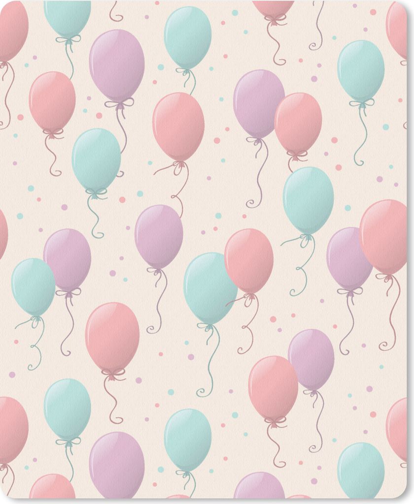 MuchoWow Mauspad Mousepad Schnittmuster - Geburtstag - Luftballons 30x40 cm - Mousepads - Maus Mat - Pad - Mausunterlage - Mausmatten