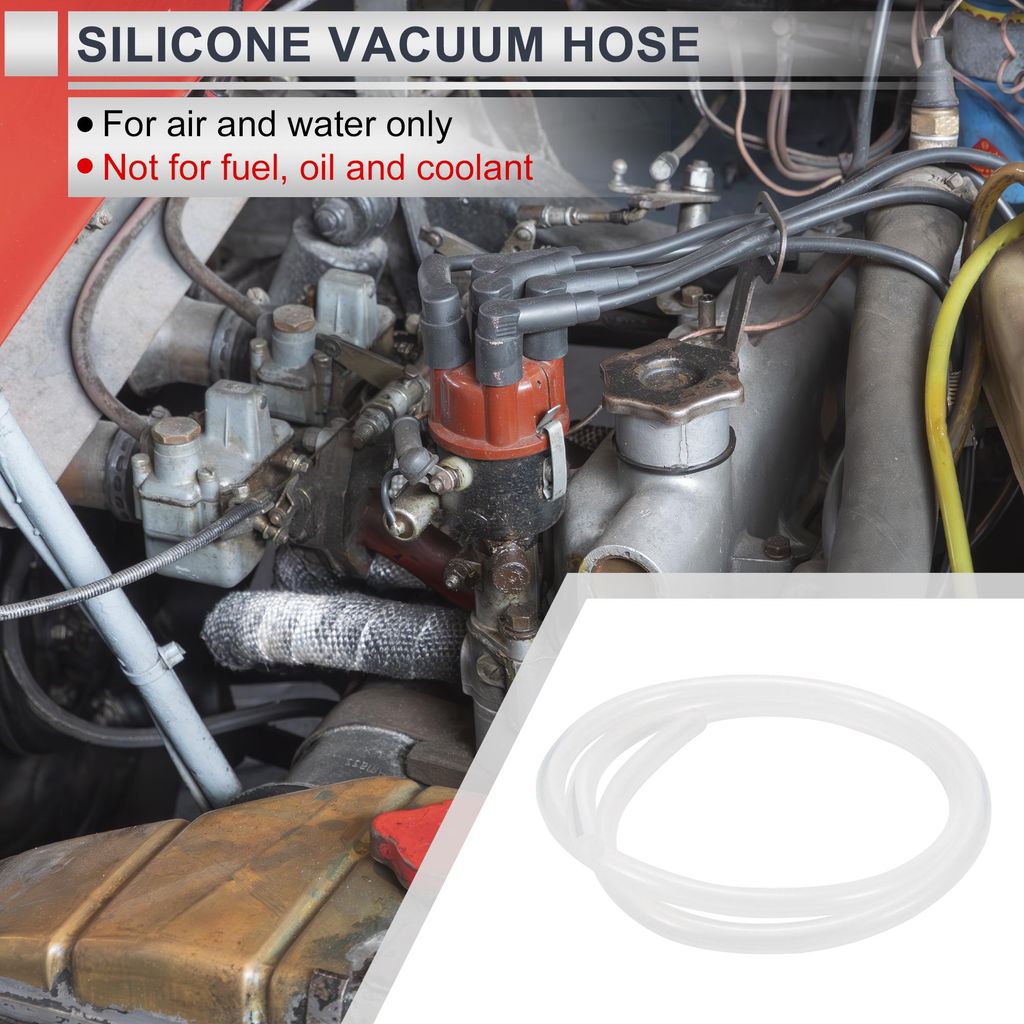 1 Stück Silikon-Vakuumschlauch Hochtemperatur 5FT 3/16" 5mm ID 2,5mm Dicke Automobil-Vakuumschlauch 130PSI Maximaldruck Klar
