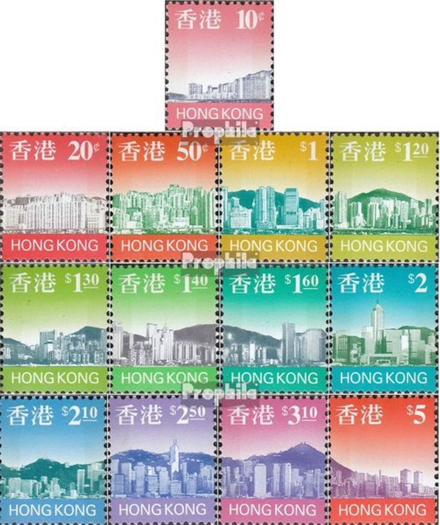 Briefmarken Hongkong 1997 Mi 789a-801a (kompl.Ausg.) postfrisch Freimarken: Skyline