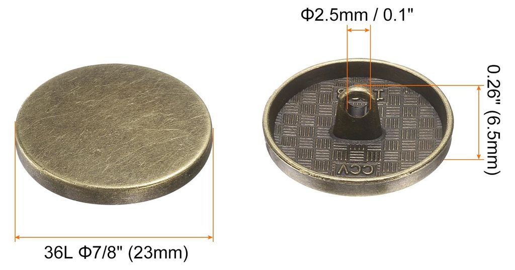 10 Stš¹ck Kn?pfe 23mm Metall Flache Buttons zum Ann?hen Runde Bastelkn?pfe fš¹r Bekleidung Hosen Mantel Jacken Blazer Hemd Anzš¹ge Dekorieren...