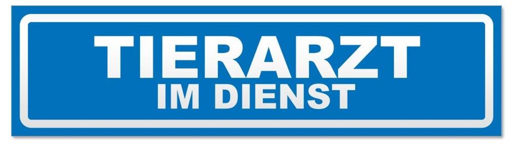 Kiwistar - Autoaufkleber - Blau - 30 x 5,3 cm - Tierarzt im Dienst invertiert - Hinweis Aufkleber Sticker für Auto, Kfz, Fahrrad, PKW, LKW