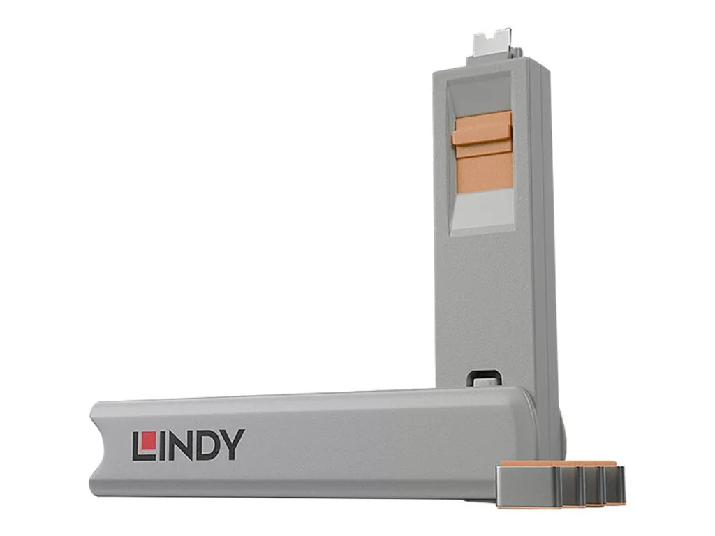 Lindy Verrou pour Port USB-C Orange - Bloqueur Physique de Sécurité