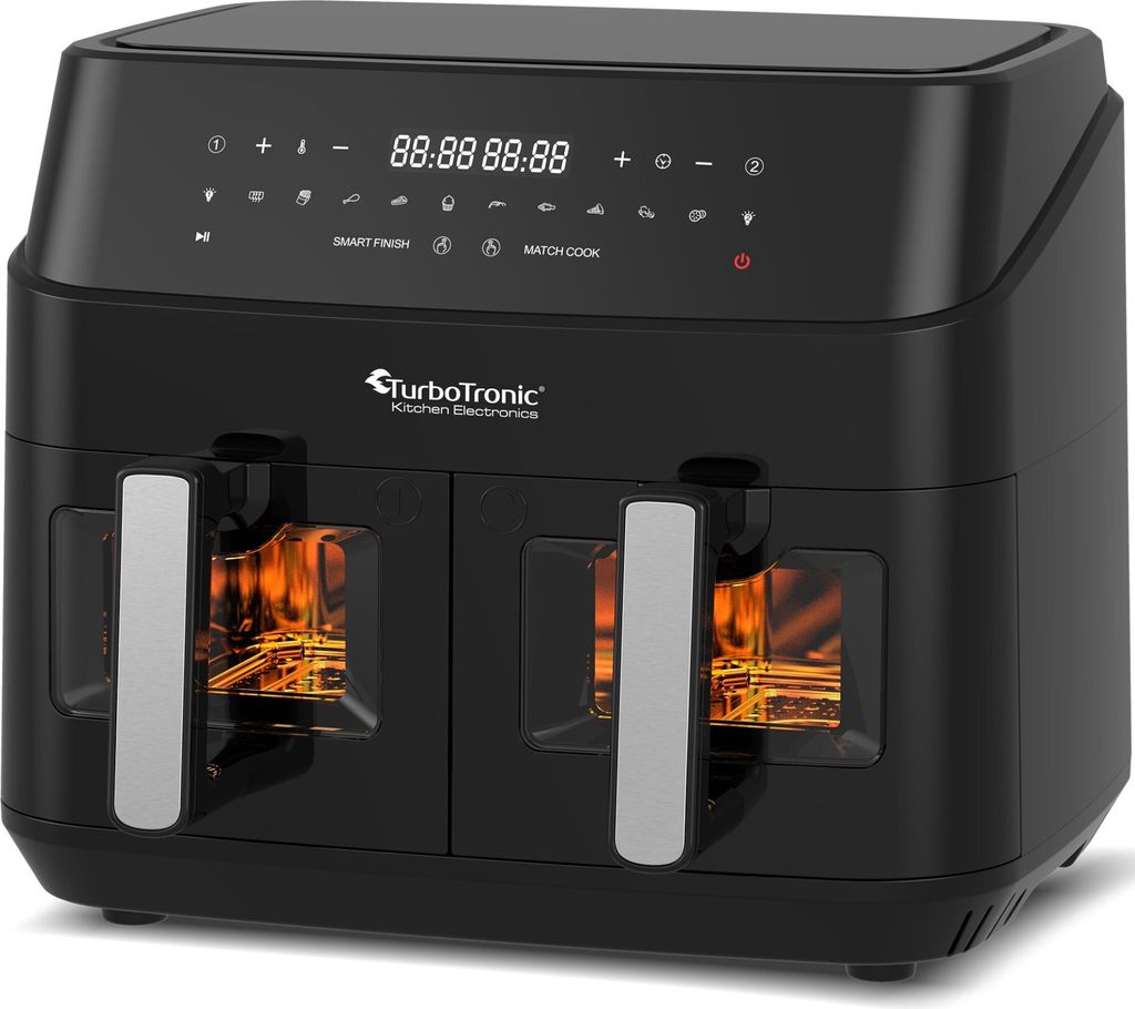 TurboTronic Heißluftfritteuse XXL doppel Airfryer 1600W / Produktbild