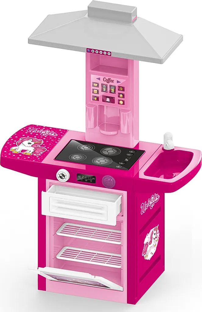 Cuisine de jeu Licorne Dolu rose 19 accessoires inclus hauteur de 65cm