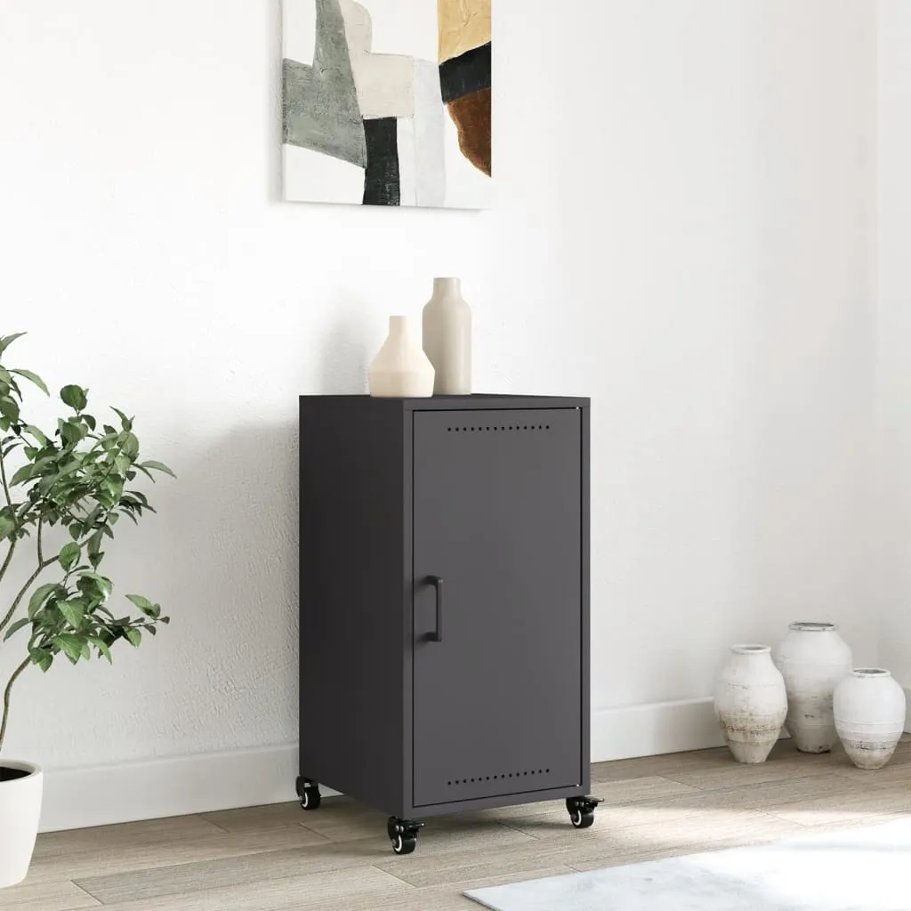 Solution de rangement gain de place, buffet noir en acier anti-rayure - 3
