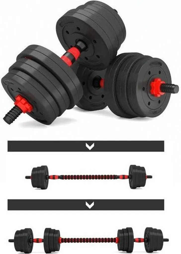 Haltères de musculation BC 2x10 kg ou 1x20 kg pour entraînement à domicile