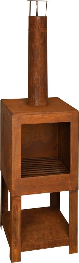 Esschert Design Terrassenofen mit Holzlager Rost FF298