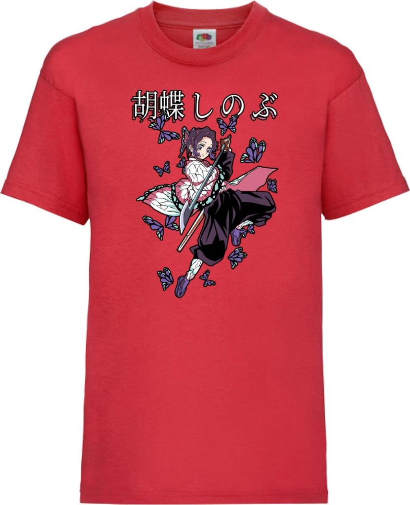 Kinder T-Shirt Demon Anime Slayer Shinobu Kocho 02 Shinobu, 3-4 Jahr - 104 / Rot