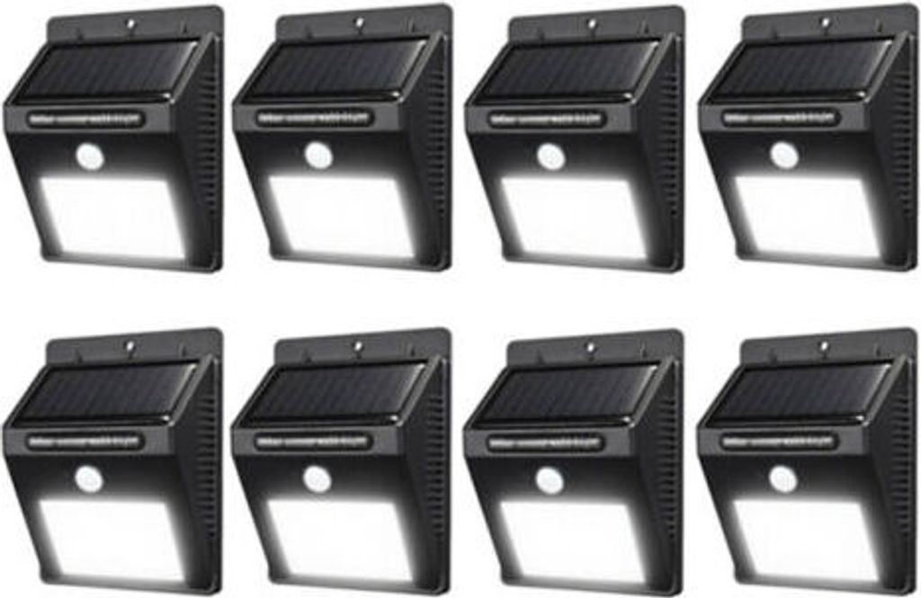 8 x Wasserdichte Solarbetriebene Wandhalterung LED-Licht Gartengarten im Freien Landschaft Zaun Yard Lampe