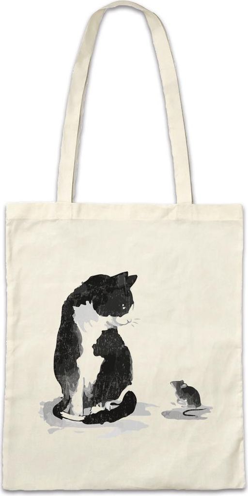 Urban Backwoods Cat And Mouse, Stofftasche, Farbe: Beige