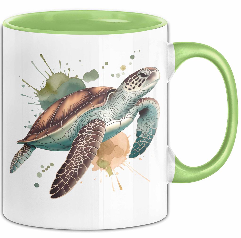 Schildkröte Tierliebhaber Tasse Geschenk Lustige Geschenkidee Spruch (Grün)