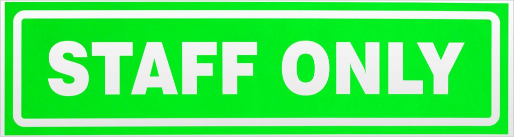 Kiwistar Staff only invertiert Magnetschild Schild magnetisch - 60cm Neongrün - Magnetfolie für Auto PKW Kfz