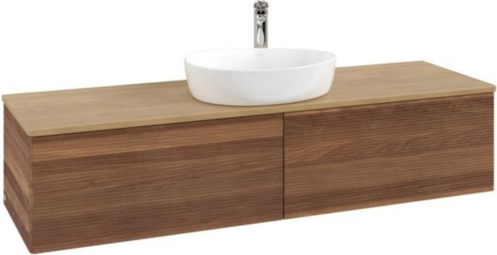 V&B Waschtischunterschrank mit Frontstruktur Antao 160x50cm, HL, WBP-farbe hon. Oa, w. wal