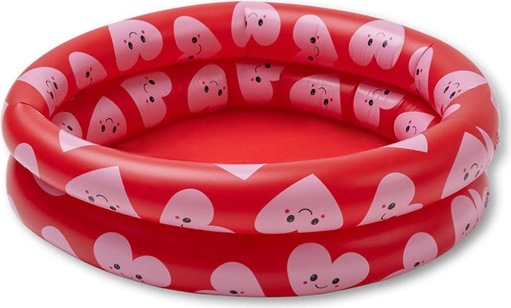 Swim Essentials Baby-Planschbecken – Rot – Herzen – Ø 60 cm
