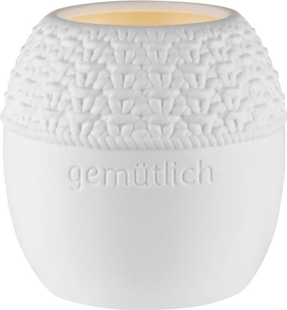Räder Strick Teelicht gemütlich D.8,5cm, H.8cm Produktbild 