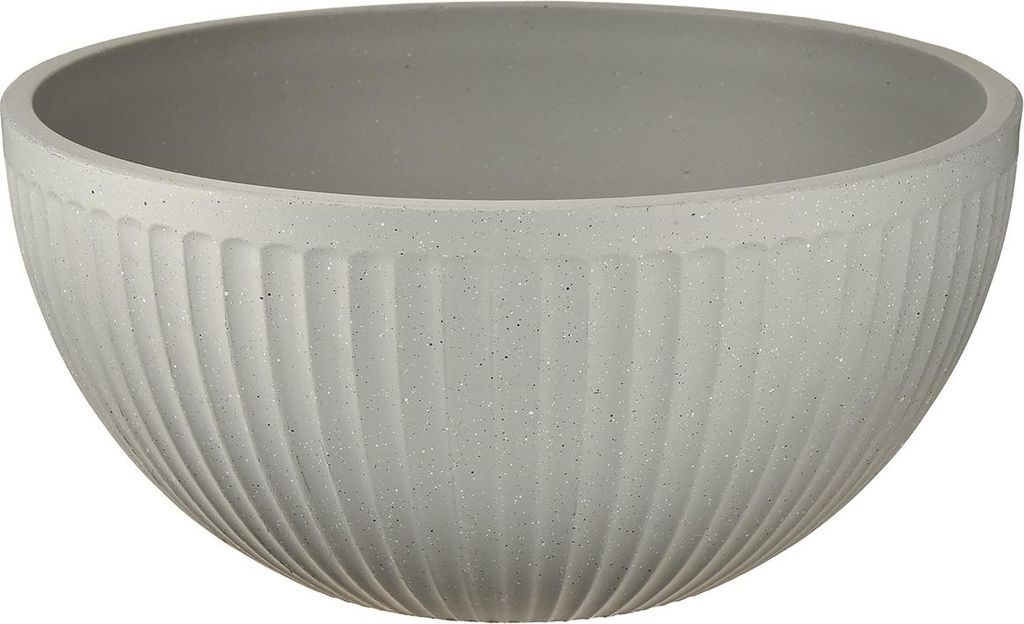 Pflanzkübel Kunststoff Grau Ø30cm mit Rillen Modern