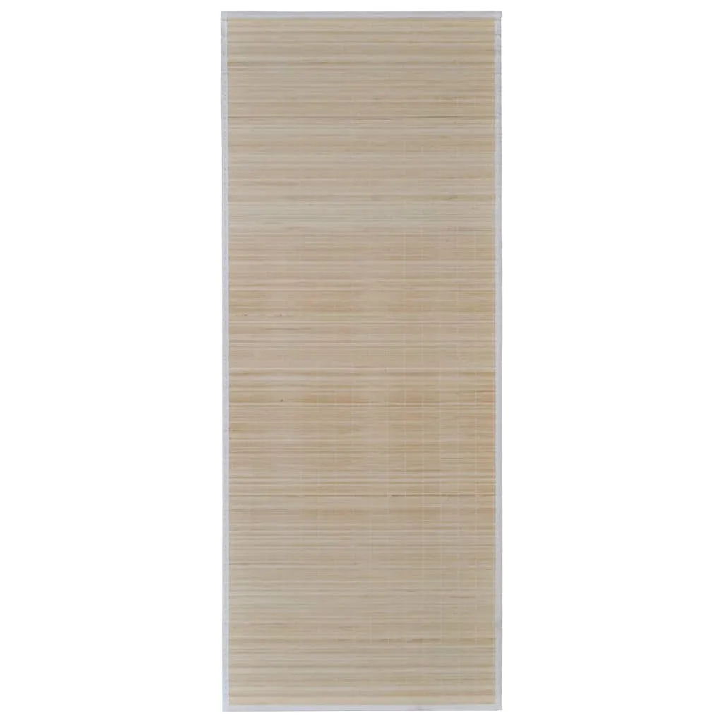 Tapis Bambou 120x180 cm avec Dossier Antidérapant et Bordure Noire