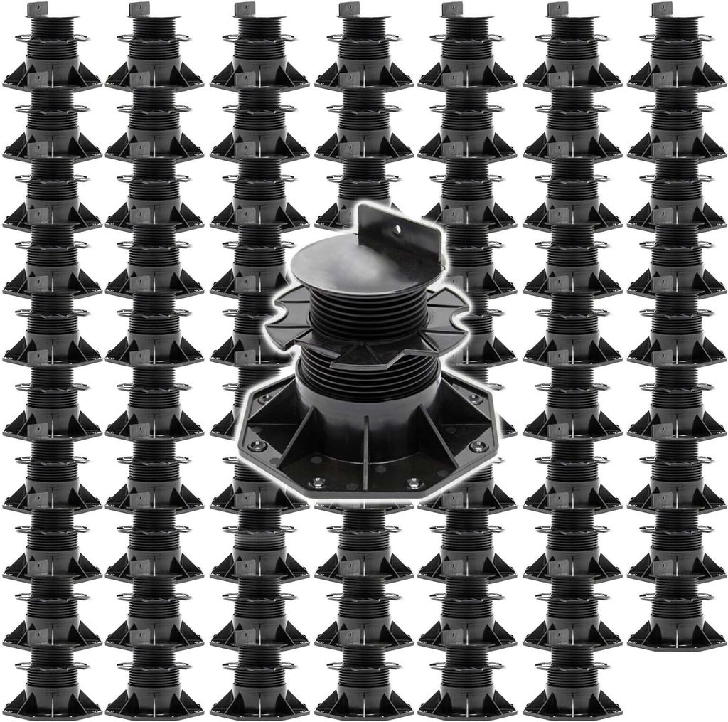 XPOtool Set 70x Stelzlager für Terrassen, 2700kg, 60-138mm, höhenverstellbare Stellfüße für Terrassendielen, Platten und Planken