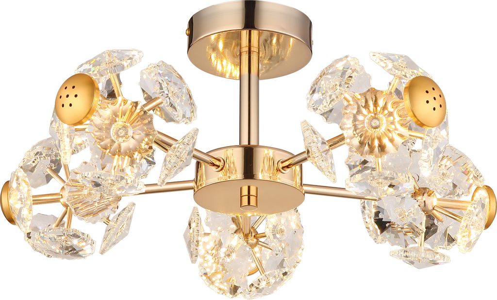 Globo Lighting Deckenleuchte Metall goldfarben, LED