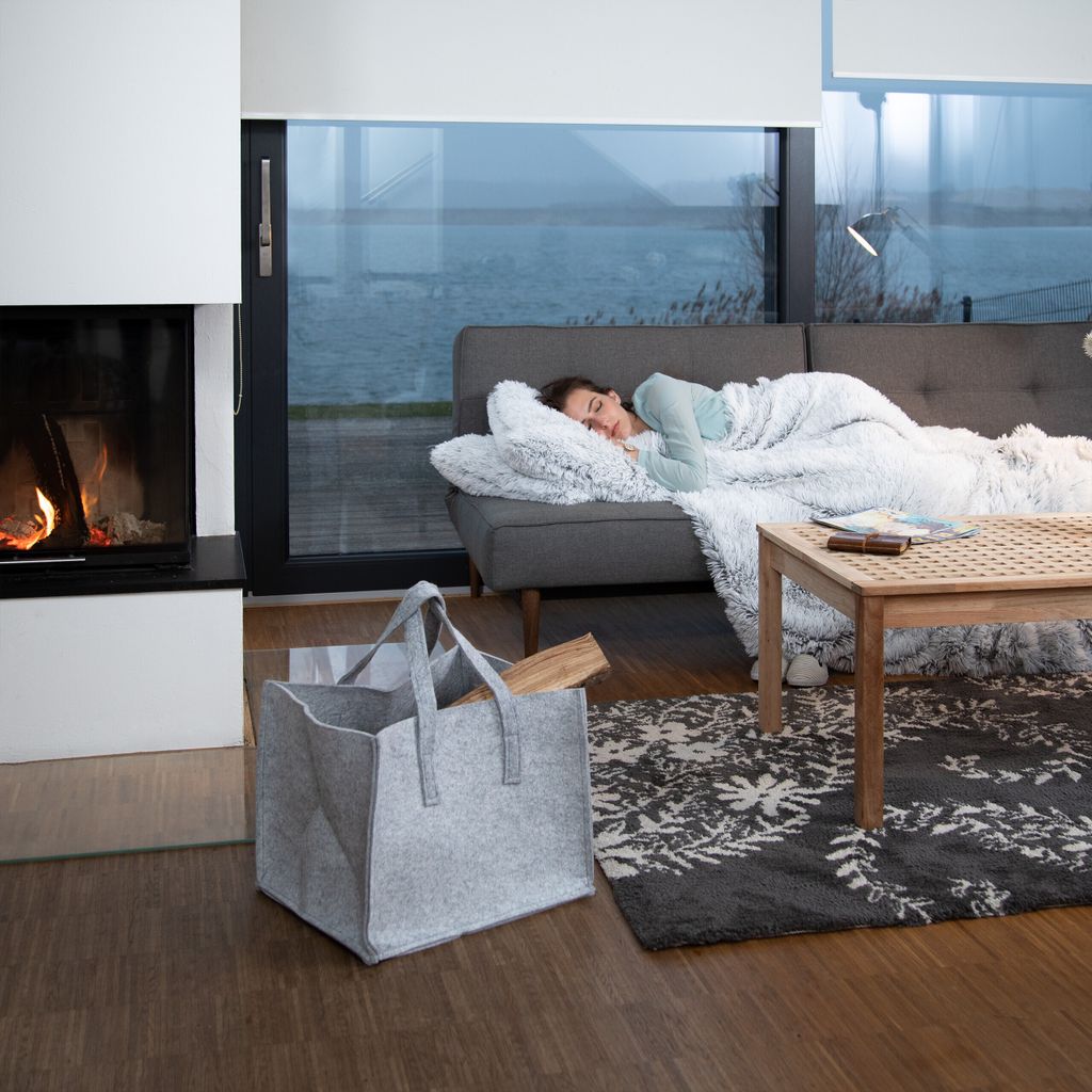 relaxdays Kaminholztasche 50,0 l anthrazit 43,0 x 36,5 x Produktbild 3