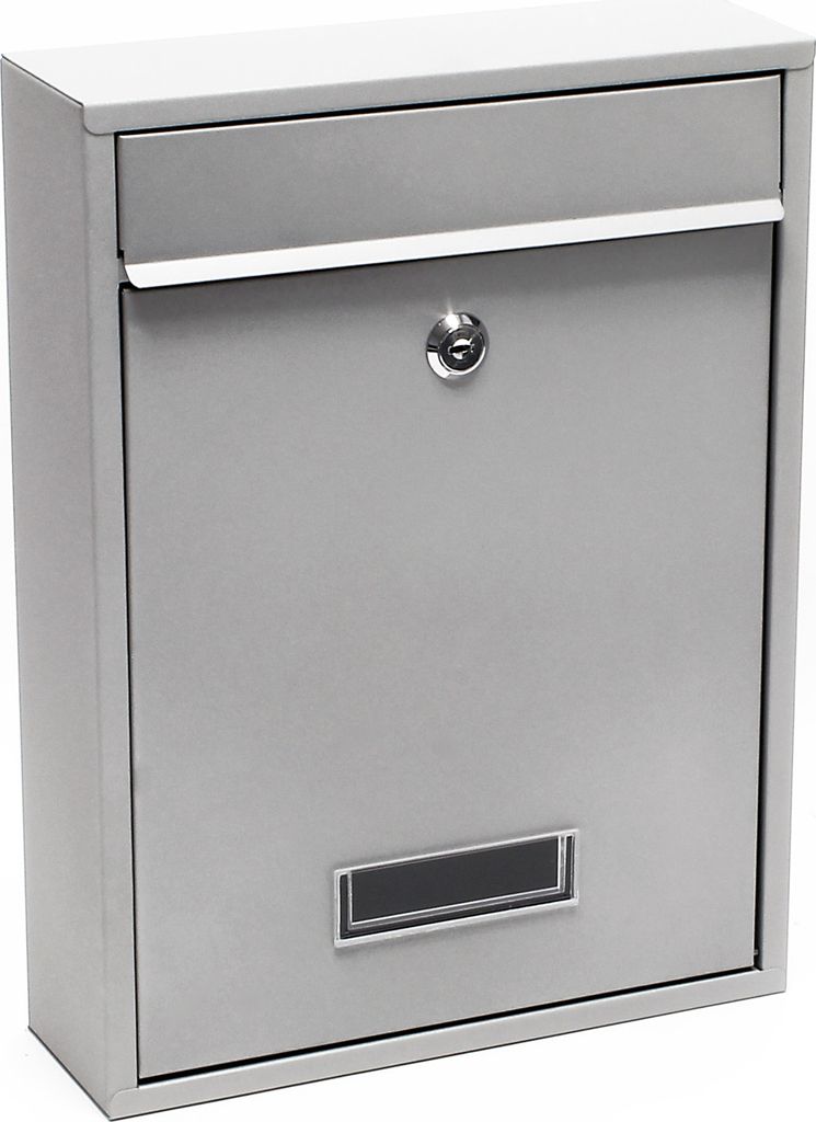 Wiltec Briefkasten silberfarben V10 Postkasten mit Produktbild 1