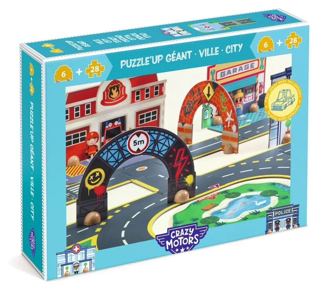 Puzzle 3D Ville Géante Djeco en Carton Épais - Décor de Jeu Durable
