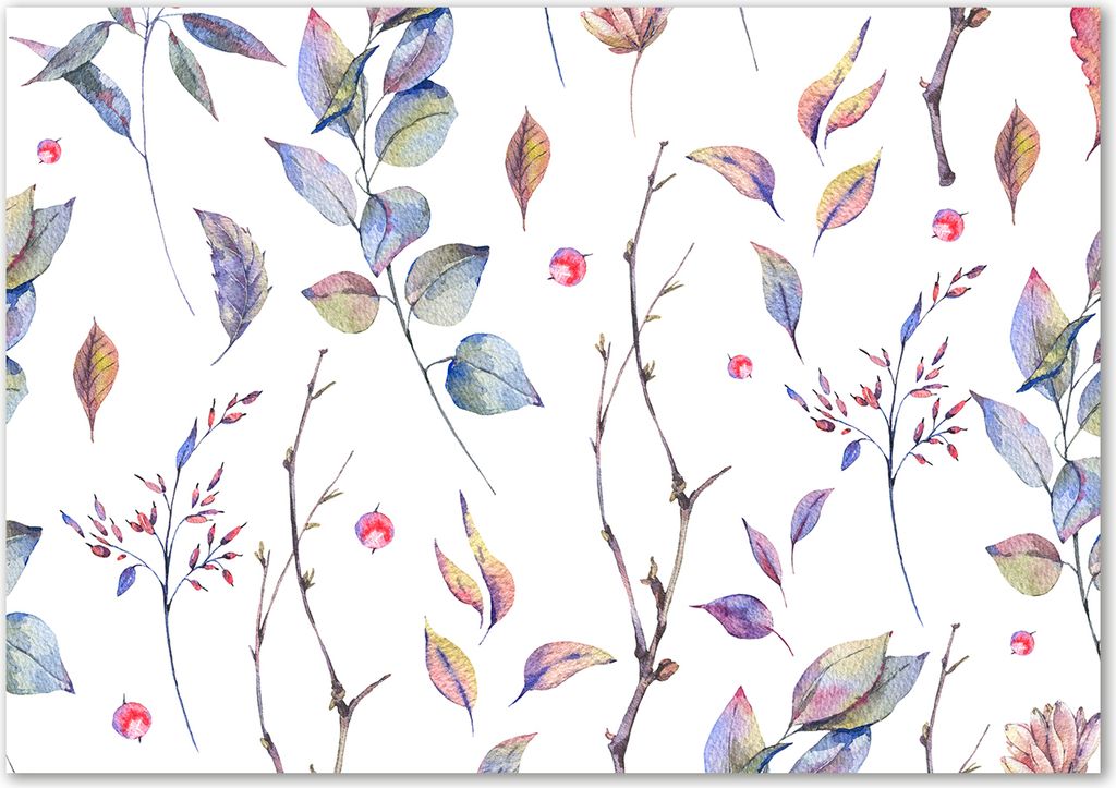 Tulup Leinwandbild - 100x70 cm - Wandkunst - Drucke auf Leinwand - Leinwanddruck - Blumen & Pflanzen - Mehrfarbig - Blätter