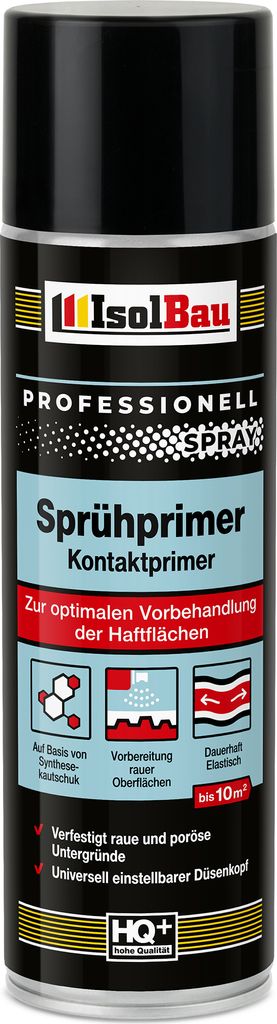 Isolbau Sprühprimer - 1 x 500 ml Kontakt-Primer zur Vorbehandlung der Haftflächen - Haftvermittler für Glas, Holz, Metall, Mauerwerk, PVC, Beton...