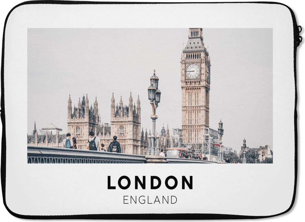 MuchoWow Laptop Hülle 14 ZollLondon - England - Big Ben Laptoptasche - Laptoptasche - Stoßsicher - Schutzhaube