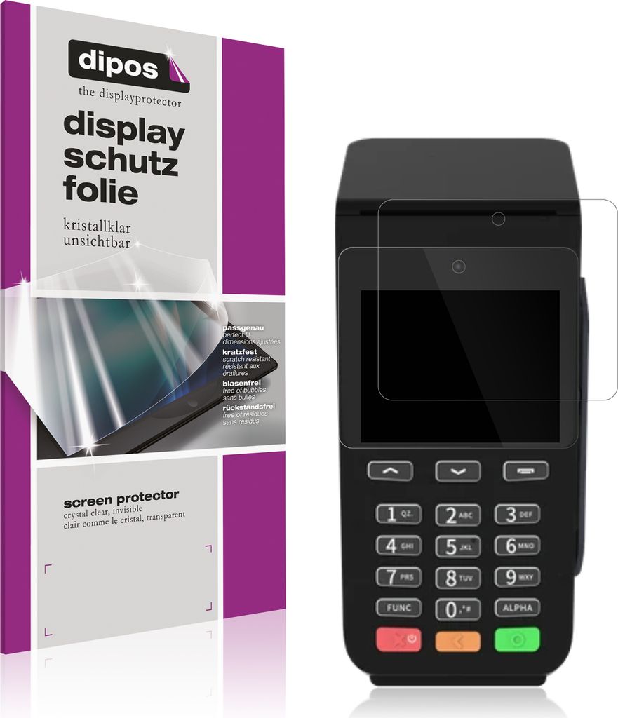 4x Schutzfolie für Pax Q58 klar Displayschutzfolie Folie Display Schutz dipos