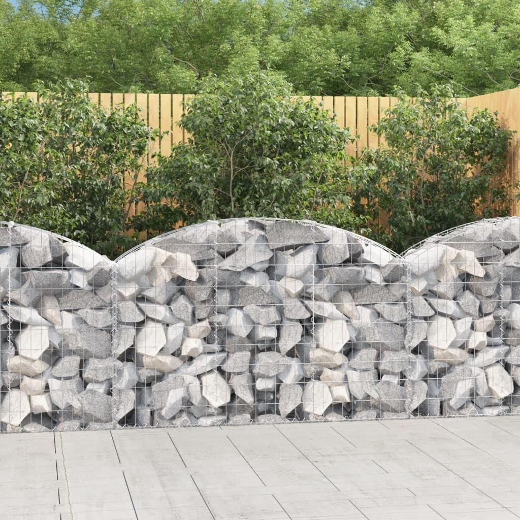 vidaXL Gabion avec arc surélevé 150x30x80/100 cm Fer Image du produit 