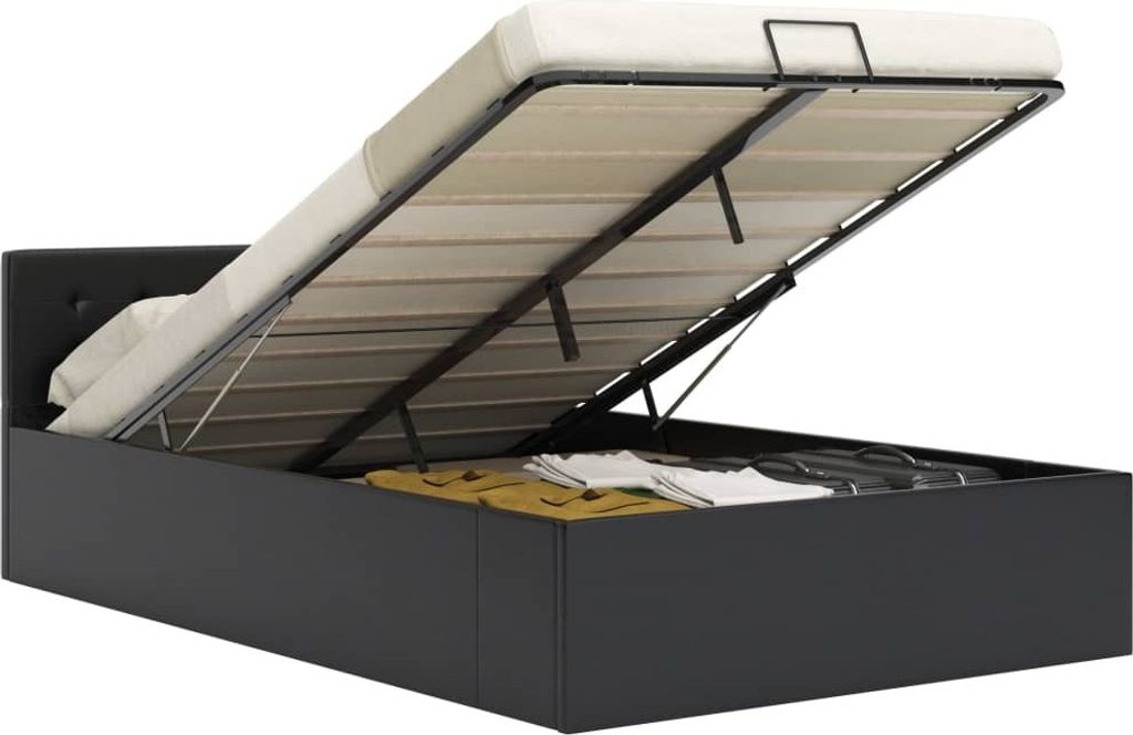 Maison Exclusive - Stauraumbett Hydraulisch Schwarz Kunstleder 120×200 cm