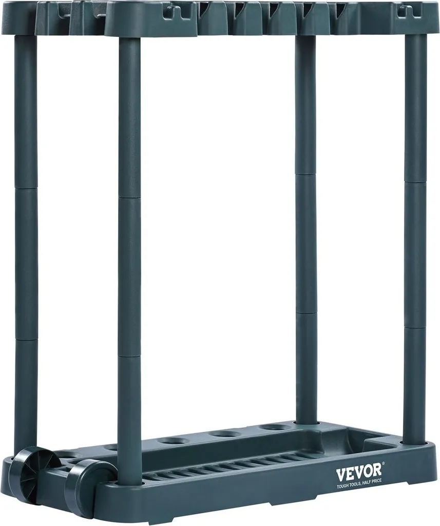 Organisateur d'outils de jardinage 10 emplacements en PP robuste noir