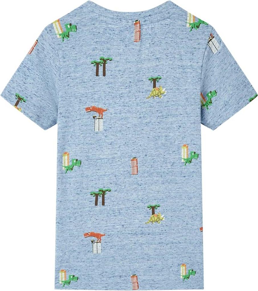 vidaXL Kinder-T-Shirt Blau Melange 128