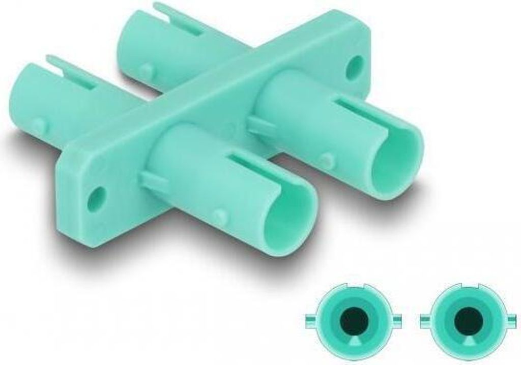 DELOCK LWL Kupplung ST Duplex Buchse zu ST Duplex Bu aqua