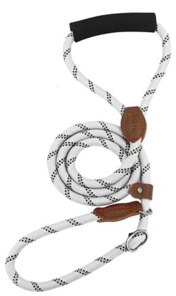 ANTI-RUTSCH HUNDEHALSBAND LEINE GRAU LÄNGE 130 cm DURCHMESSER 8 mm