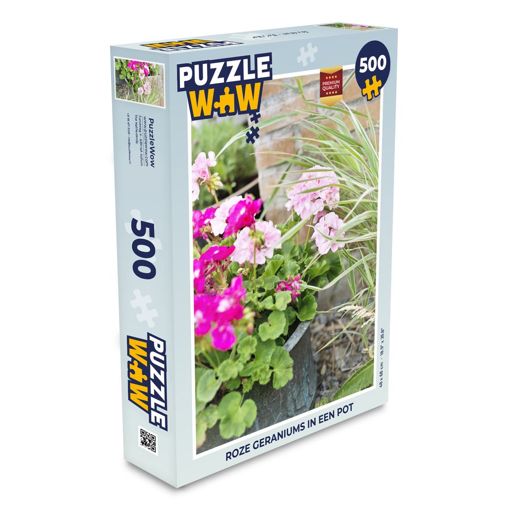 MuchoWow Puzzle 500 Teile Rosa Geranien in einem Topf - Denken - Spiel - Toy