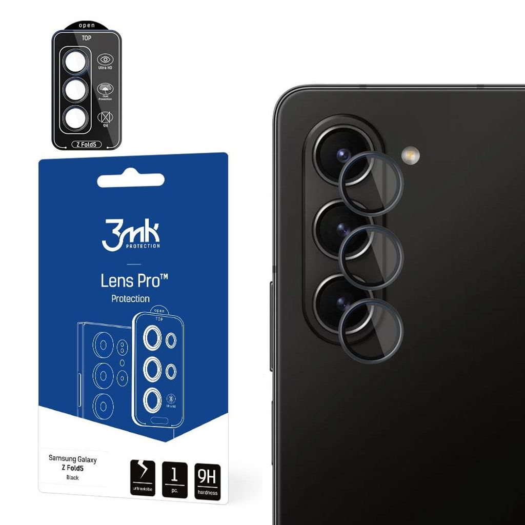 3mk Hybridglas Lens Protection Pro für Samsung Galaxy Z Fold 5 Kamera Objektiv Kameralinse 0,04mm 9H