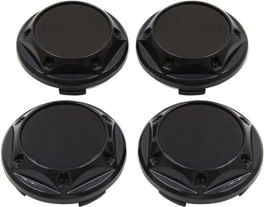 Embouts universels 68 mm noirs - Lot de 4 caches moyeux pour jantes auto