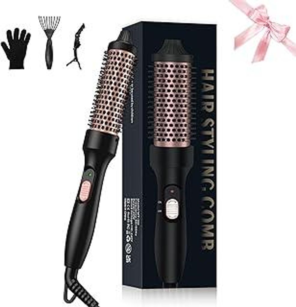 UKLISS Thermobürste 32mm Thermal Brush, Pro Leichte Thermo Rundbürste 200?, Hot Brush Einfach zu Verwenden - für Natürlicher Locken & Glatteres...