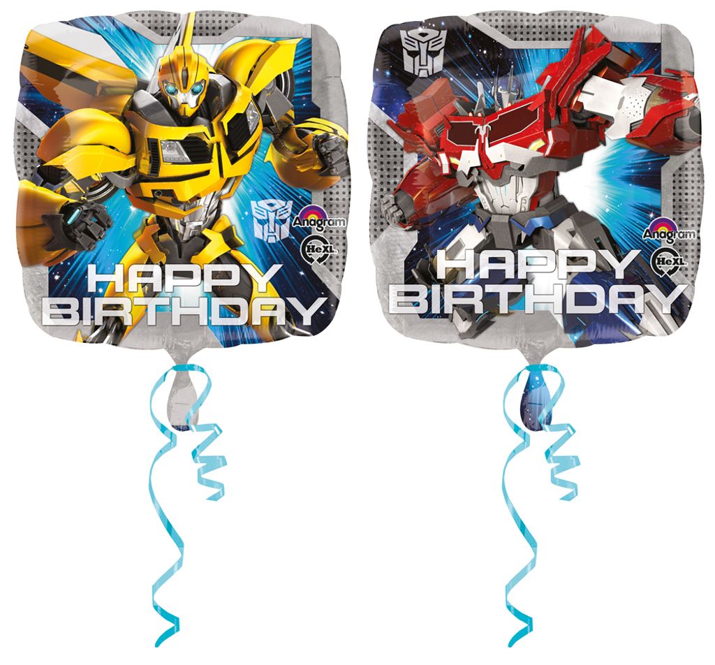 18"/Ø45cm Folienballon "Happy Birthday" Transformers Füllung: Ungefüllt