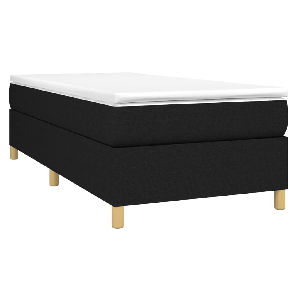 "SALE 2026" BoxspringBettgestell Einzelbett - Gästezimmer - Schwarz 80x200 cm Stoff - Polsterbett Klassische Betten DE3660698