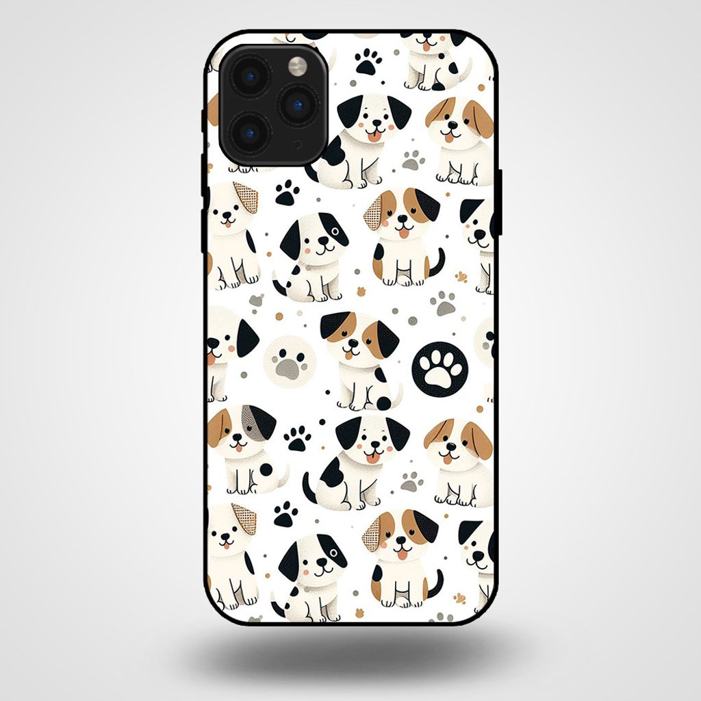 Smartphonica Handytasche für iPhone 11 Pro Max mit Hundedruck - TPU Rückseite Fall Hunde Design