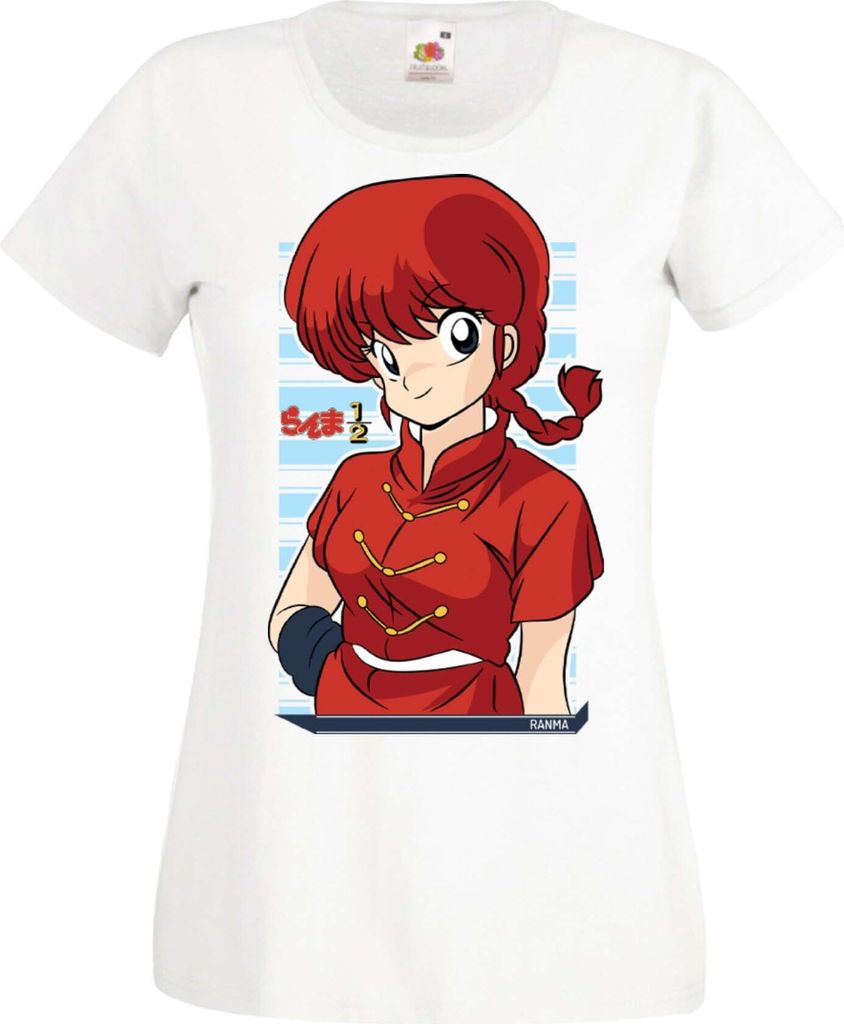 Damen T-Shirt Manga Anime Ranma Saotome, Lady 2XL / Weiß