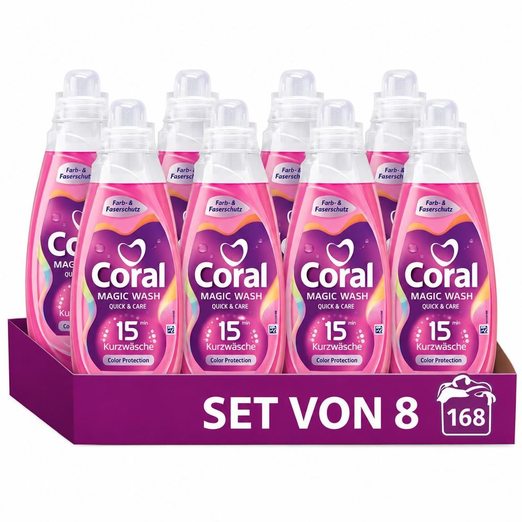 Coral Magic Wash Colorwaschmittel 8 x 21 WL - Vorteilspack Produktbild 